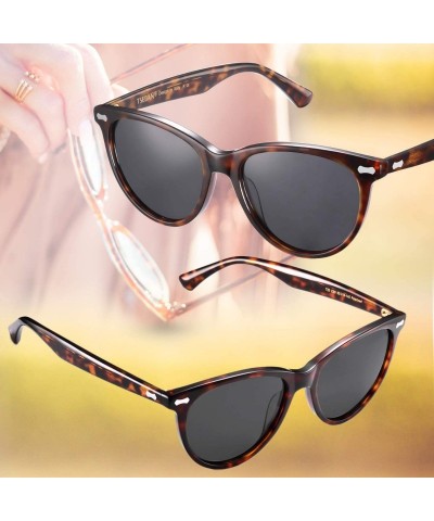 Aviator Polarized Sunglasses Protection Driving Flexible - Cateye Tortoise Frame & Black Lens - C318XXYSMS5 $19.66