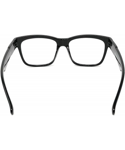 Round Nerd Glasses Classic Fashion Frame Clear Lens Square Round Rectangle - Black Compact Rectangle- Clear - C818X55SGTS $18.57