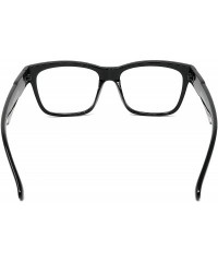 Round Nerd Glasses Classic Fashion Frame Clear Lens Square Round Rectangle - Black Compact Rectangle- Clear - C818X55SGTS $18.57