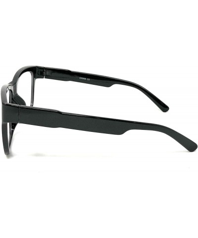 Round Nerd Glasses Classic Fashion Frame Clear Lens Square Round Rectangle - Black Compact Rectangle- Clear - C818X55SGTS $18.57