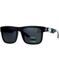Square Unisex Fashion Sunglasses Square Rectangle Matte Frame Digital Pixel Print - Black White - C3188TRNAGD $18.59
