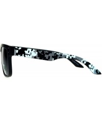 Square Unisex Fashion Sunglasses Square Rectangle Matte Frame Digital Pixel Print - Black White - C3188TRNAGD $18.59