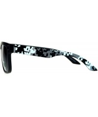 Square Unisex Fashion Sunglasses Square Rectangle Matte Frame Digital Pixel Print - Black White - C3188TRNAGD $9.17