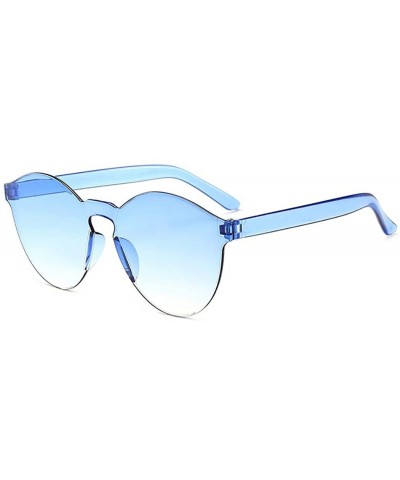 Round Unisex Fashion Candy Colors Round Outdoor Sunglasses Sunglasses - Blue - CN199OUD5L6 $16.74