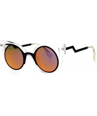 Round Womens Round Cateye Sunglasses Super Retro Stylish Eyewear UV400 - Clear (Purple Mirror) - C3189C2XS62 $27.42