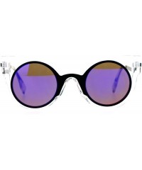 Round Womens Round Cateye Sunglasses Super Retro Stylish Eyewear UV400 - Clear (Purple Mirror) - C3189C2XS62 $27.42