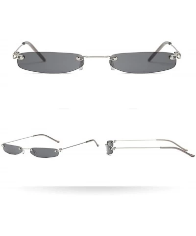 Shield Women Man Vintage Transparent Small Frame Sunglasses Retro Eyewear Fashion - 7201b - CF18RR2KXQQ $21.91