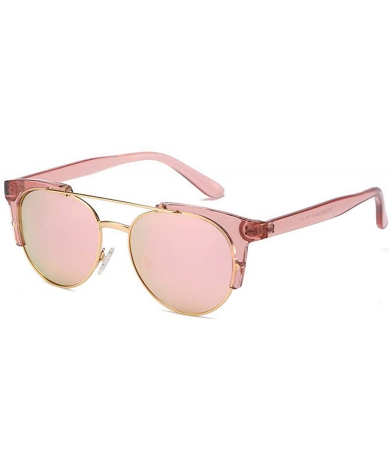 Aviator Sunglasses RETRO SUNGLASSES coated with round sunglasses - B - CS18QNC3OZH $35.01