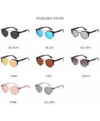 Aviator Sunglasses RETRO SUNGLASSES coated with round sunglasses - B - CS18QNC3OZH $35.01