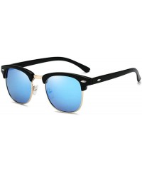 Rimless retro design unisex polarzied sunglasses men RB3016 UV400 women sun glasses - Black Blue 2 - CM18UD440AA $8.52