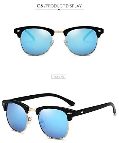 Rimless retro design unisex polarzied sunglasses men RB3016 UV400 women sun glasses - Black Blue 2 - CM18UD440AA $8.52