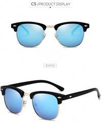 Rimless retro design unisex polarzied sunglasses men RB3016 UV400 women sun glasses - Black Blue 2 - CM18UD440AA $8.52