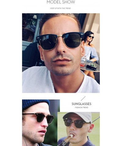 Rimless retro design unisex polarzied sunglasses men RB3016 UV400 women sun glasses - Black Blue 2 - CM18UD440AA $8.52