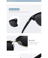 Rimless retro design unisex polarzied sunglasses men RB3016 UV400 women sun glasses - Black Blue 2 - CM18UD440AA $8.52