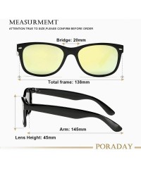 Oversized Classic Polarized Sunglasses for Juniors with Small Face Women Men UV400 Protection-55mm - Black/Gold Mirror - CD19...