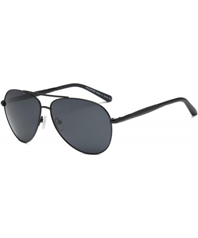 Goggle Men Classic Premium Metal Circle Round Polarized HD Lens Aviator Fashion Sunglasses - Black - C918WQ6ZZ55 $16.80