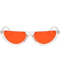 Rimless Colorful Retro Half Under Frame Rimless Round Goggles Cat Eye Half Frame Sunglasses - F - CN196QUU808 $7.15