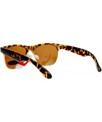 Wayfarer Polarized Retro Hipster Half Rim Horned Sunglasses - Tortoise - CR11ATAVQY5 $23.72
