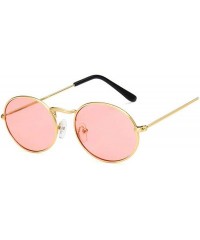 Square Retro Oval Sunglasses Women Luxury Er Vintage Small Black Red Yellow Shades Sun Glasses FeOculos UV400 - Goldpink - CP...