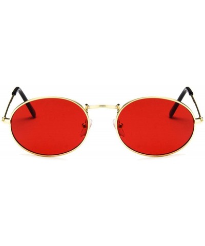 Square Retro Oval Sunglasses Women Luxury Er Vintage Small Black Red Yellow Shades Sun Glasses FeOculos UV400 - Goldpink - CP...