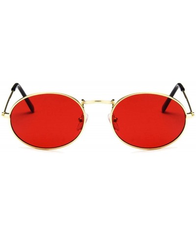 Square Retro Oval Sunglasses Women Luxury Er Vintage Small Black Red Yellow Shades Sun Glasses FeOculos UV400 - Goldpink - CP...