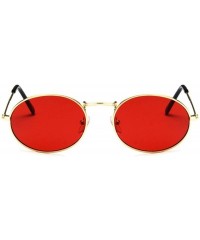 Square Retro Oval Sunglasses Women Luxury Er Vintage Small Black Red Yellow Shades Sun Glasses FeOculos UV400 - Goldpink - CP...
