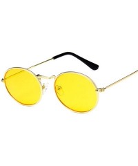 Square Retro Oval Sunglasses Women Luxury Er Vintage Small Black Red Yellow Shades Sun Glasses FeOculos UV400 - Goldpink - CP...