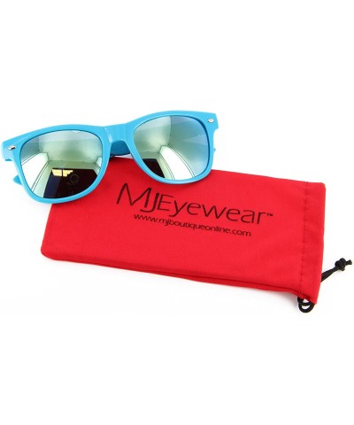 Wayfarer Neon Retro Sunglasses Color Mirror Lens for Men Women - Blue - C712O4QP6FT $20.04