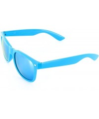 Wayfarer Neon Retro Sunglasses Color Mirror Lens for Men Women - Blue - C712O4QP6FT $20.04