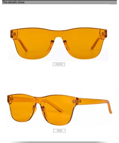 Goggle Women Rimless Square Sunglasses Men Eyewear Color Mirror - C6 - CX194OKDSGK $42.57