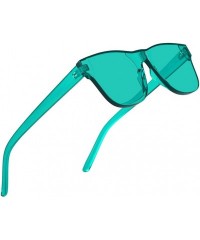 Goggle Women Rimless Square Sunglasses Men Eyewear Color Mirror - C6 - CX194OKDSGK $25.08