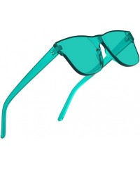 Goggle Women Rimless Square Sunglasses Men Eyewear Color Mirror - C6 - CX194OKDSGK $25.08