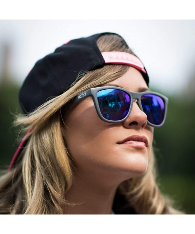 Square Grey Polarized Sunglasses for Men and Women - Flex Frames - 100% UV Protection - The Crux - CQ182LYMSD7 $30.32