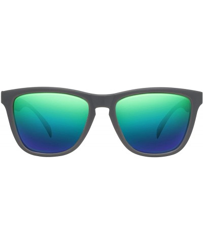 Square Grey Polarized Sunglasses for Men and Women - Flex Frames - 100% UV Protection - The Crux - CQ182LYMSD7 $30.32