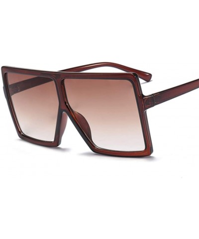 Goggle Women Oversized Square Sun Glasses Shades UV400 Ladies Goggles Sunglasses - Beige - C318U24HCEK $19.04