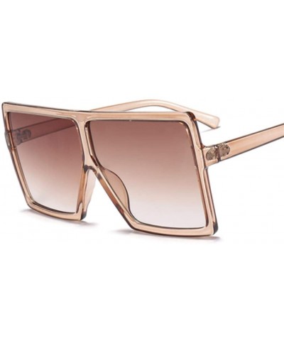 Goggle Women Oversized Square Sun Glasses Shades UV400 Ladies Goggles Sunglasses - Beige - C318U24HCEK $19.04