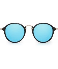 Aviator Retro Polarized Round Sunglasses Small Mirror Circle Lens for Men Women - C018SC0DE6C $15.01