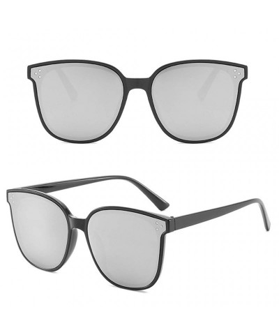 Aviator Sunglasses Polarized Fashion Oversized Polarized Protection - Silver - CI196DC5OQ5 $10.48