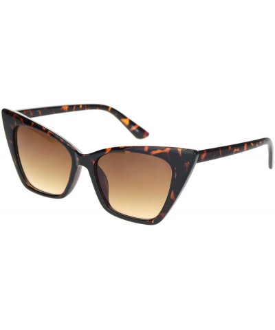 Cat Eye Womens Retro Squared Cat Eye Gothic Plastic Sunglasses - Tortoise Gradient Brown - CV18O9LKZ4N $8.38