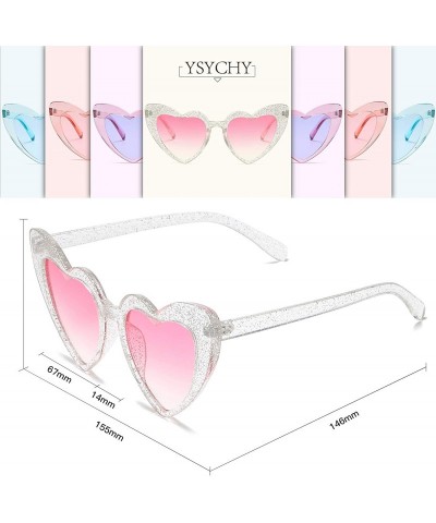 Square Heart Shaped Sunglasses Clout Goggle Vintage Cat Eye Mod Style Retro Glasses Kurt Cobain - Babi/Pink - CL18Y0004EN $9.35