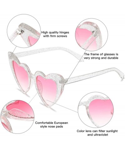 Square Heart Shaped Sunglasses Clout Goggle Vintage Cat Eye Mod Style Retro Glasses Kurt Cobain - Babi/Pink - CL18Y0004EN $9.35