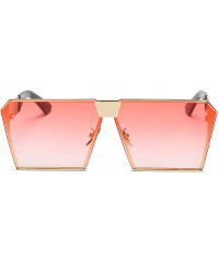 Aviator Unique Oversize Shield Vintage Square Sunglasses LK1705 - Gold/Gradient Red - CD17YI3RN48 $13.44