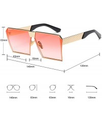 Aviator Unique Oversize Shield Vintage Square Sunglasses LK1705 - Gold/Gradient Red - CD17YI3RN48 $13.44