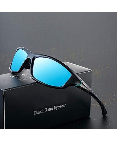 Square Polarized Night Vision Sunglasses Men's Driving Sun Glasses for Men Square Sport Brand Luxury Mirror Shades-C02 - CF19...