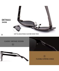 Semi-rimless Classic Polarized Semi Rimless Al-Mg Metal Alloy Sunglasses for Men Women - Gun Frame/Grey Lens - CD18N6MM39T $3...