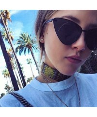 Cat Eye Sunshade Sexy Cat Eye Sunglasses Women Brand Designer Fashion Metal Frame Eyewear Female Coating Mirror Shades - CT19...