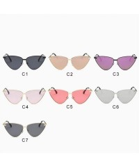 Cat Eye Sunshade Sexy Cat Eye Sunglasses Women Brand Designer Fashion Metal Frame Eyewear Female Coating Mirror Shades - CT19...