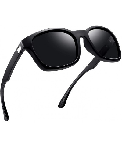 Oversized Unisex Polarized Sunglasses Men Women Retro Designer Sun Glasses - Matte Black a Simple Packaging - C118EIOXULN $19.60
