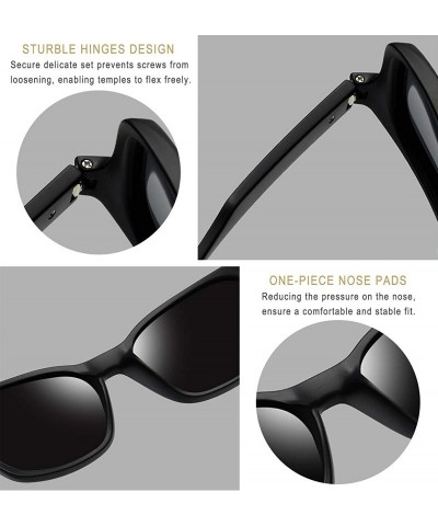 Oversized Unisex Polarized Sunglasses Men Women Retro Designer Sun Glasses - Matte Black a Simple Packaging - C118EIOXULN $10.57