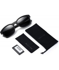 Oversized Unisex Polarized Sunglasses Men Women Retro Designer Sun Glasses - Matte Black a Simple Packaging - C118EIOXULN $10.57